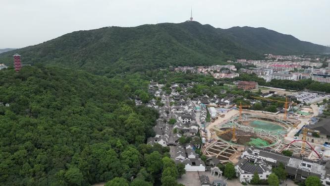 江苏无锡惠山古镇5A景区航拍