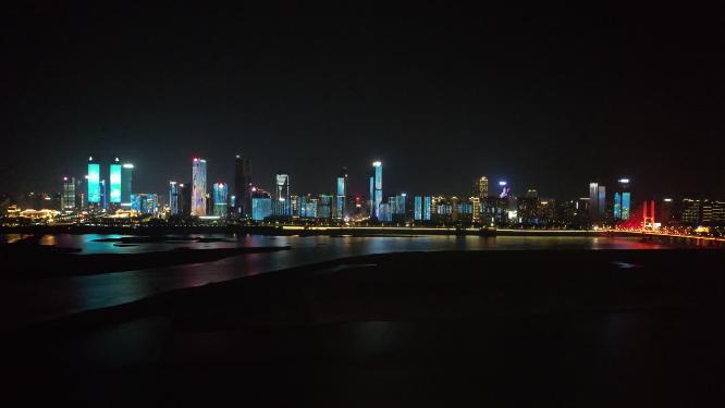 江西南昌城市夜景灯光航拍