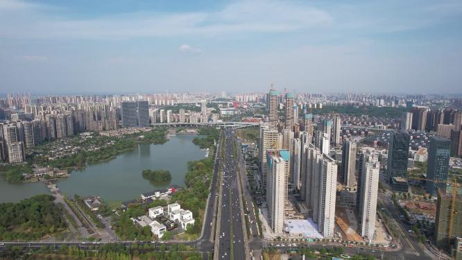湖南长沙城市建设航拍