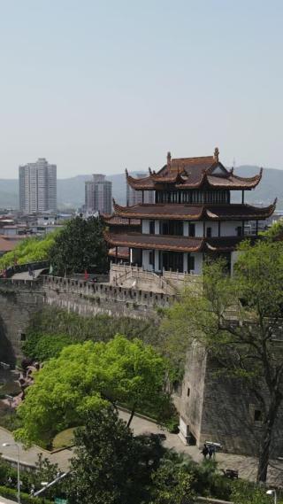 湖南长沙天心阁城市风光竖屏航拍