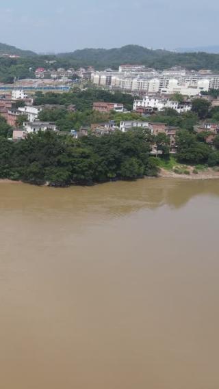 祖国江河洪水竖屏航拍