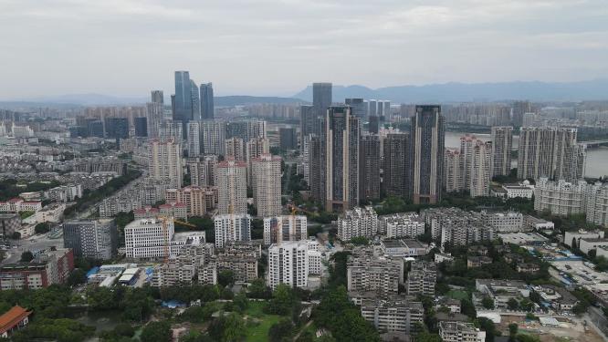福建福州闽江北岸航拍