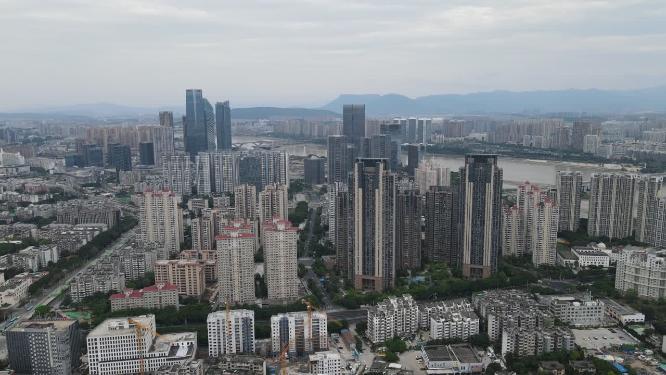 福建福州闽江北岸航拍