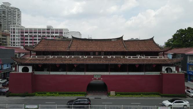 航拍福建莆田古谯门历史文化古建筑