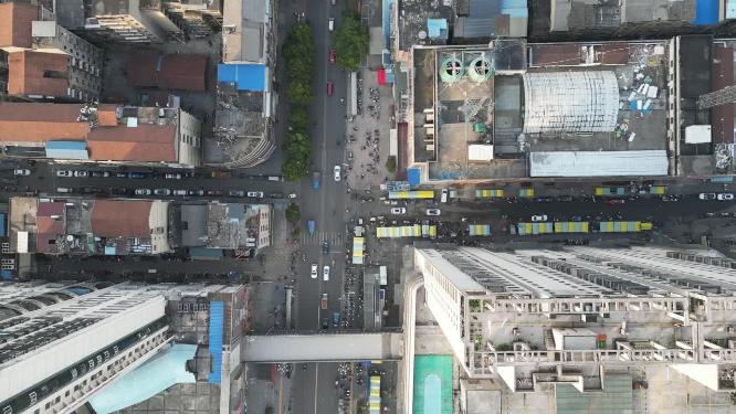 城市老城区住宅小区俯拍