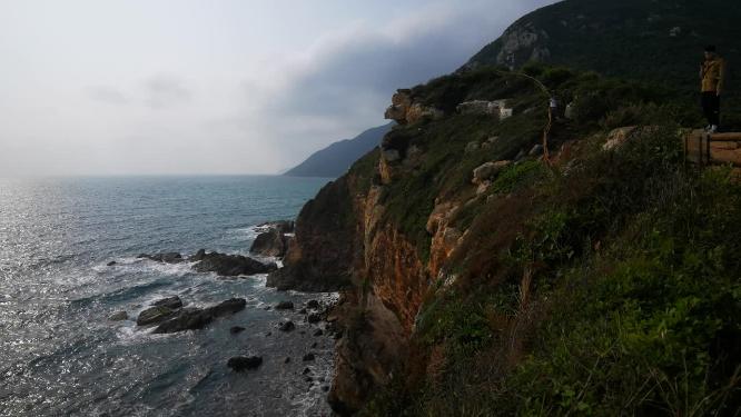 大海海浪沙滩自然风景航拍
