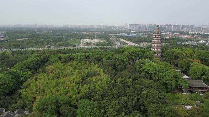 江苏苏州虎丘塔5A景区航拍