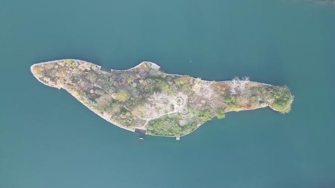 河中唯美岛屿航拍