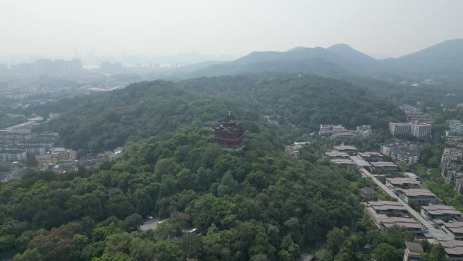 浙江杭州西湖城隍阁航拍