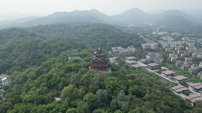 浙江杭州西湖城隍阁航拍