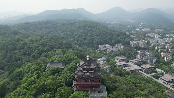 浙江杭州西湖城隍阁航拍