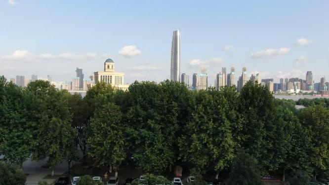 湖北武汉长江抗洪纪念馆航拍
