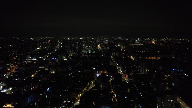 俯瞰杭州城市夜景灯光