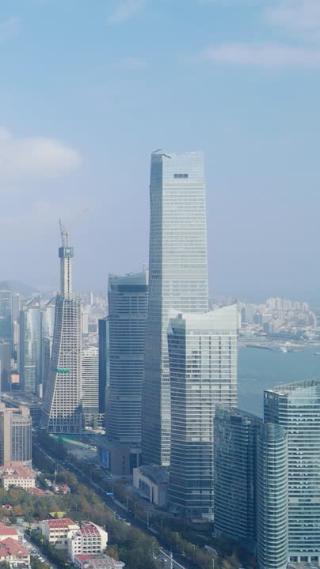山东青岛城市风光竖屏航拍