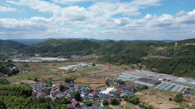 山川丘陵农业种植农田航拍