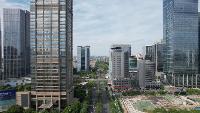 江苏苏州城市CBD航拍