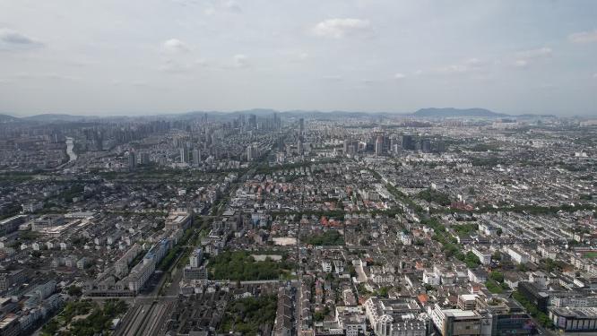 江苏苏州城市全景航拍