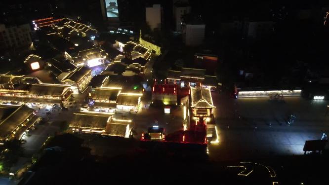 江西赣州江南宋城夜景航拍