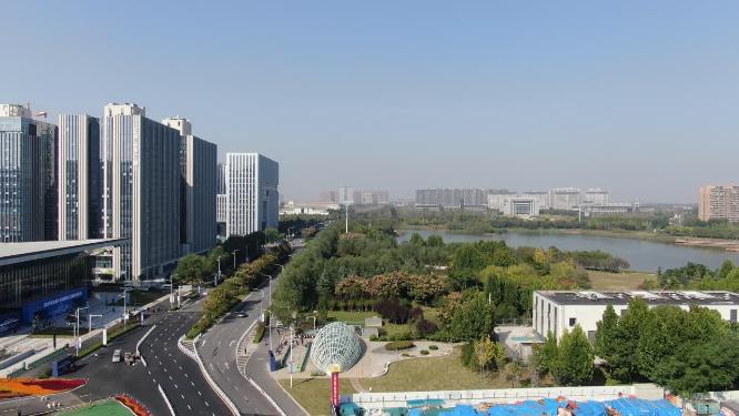 河南郑州龙子湖金融中心航拍