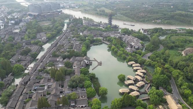 浙江乌镇5A景区航拍