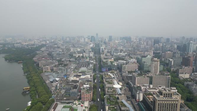 浙江杭州城市交通航拍