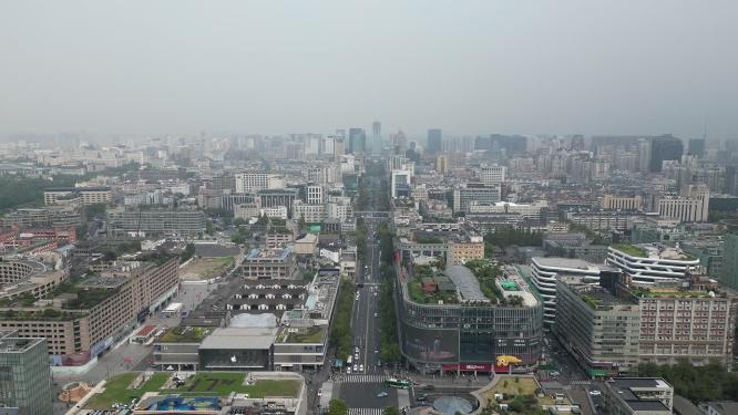 浙江杭州城市交通航拍