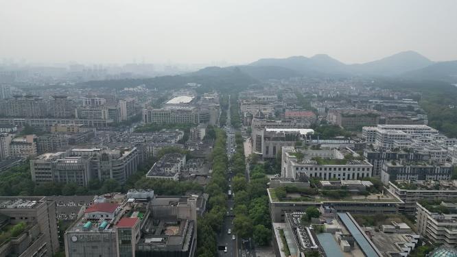 浙江杭州城市交通航拍