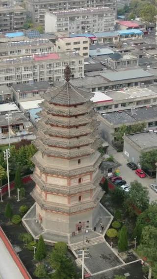 河北石家庄正定古城航拍