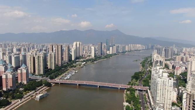 福建福州闽江两岸风光航拍9