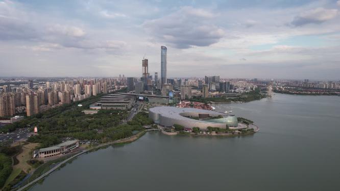 苏州城市风光国金中心航拍