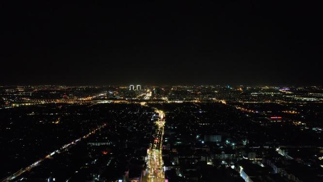 高空俯瞰苏州城市夜景灯光交通