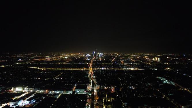 高空俯瞰苏州城市夜景灯光交通