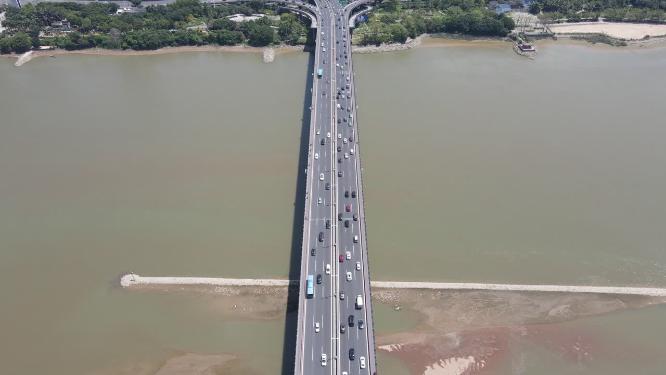 城市跨河大桥桥梁交通航拍