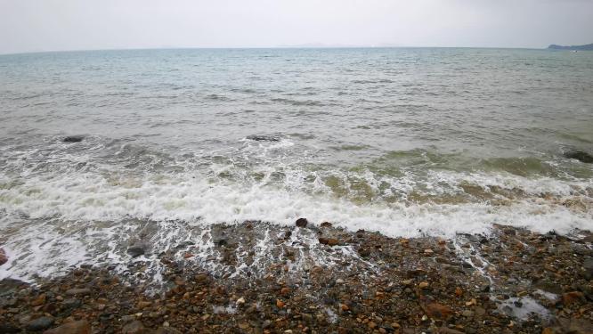 大海海浪沙滩礁石自然风光