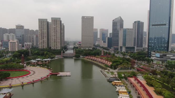 广东佛山城市CBD航拍