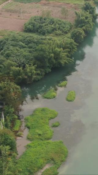 广西桂林阳朔遇龙河风光航拍