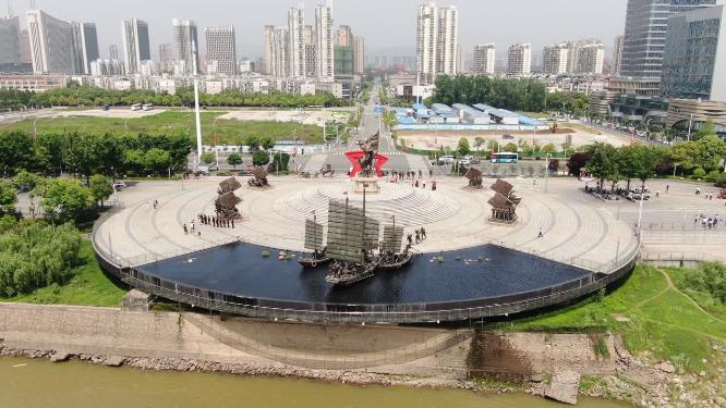 江西南昌建军广场航拍