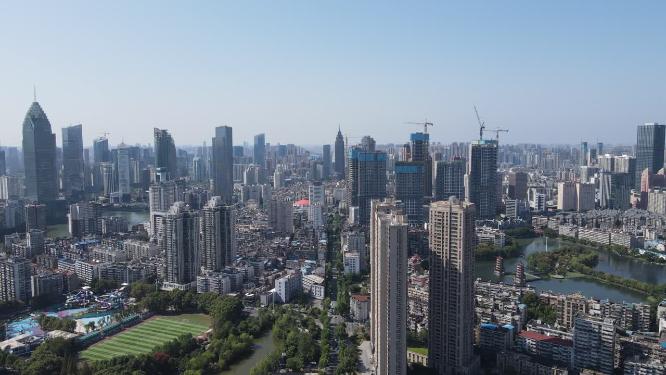 湖北武汉城市建设航拍