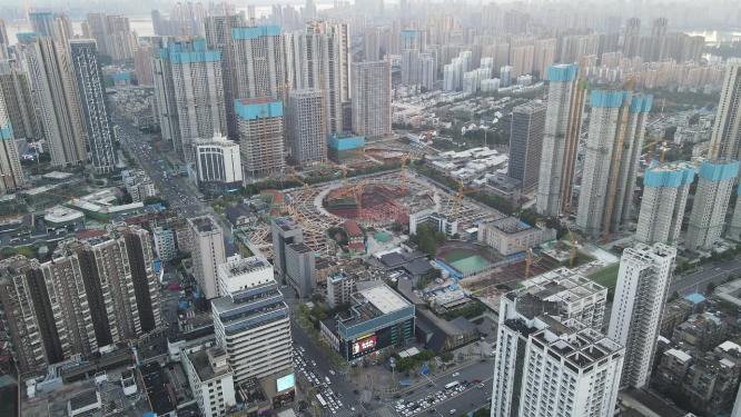 湖北武汉城市建设航拍