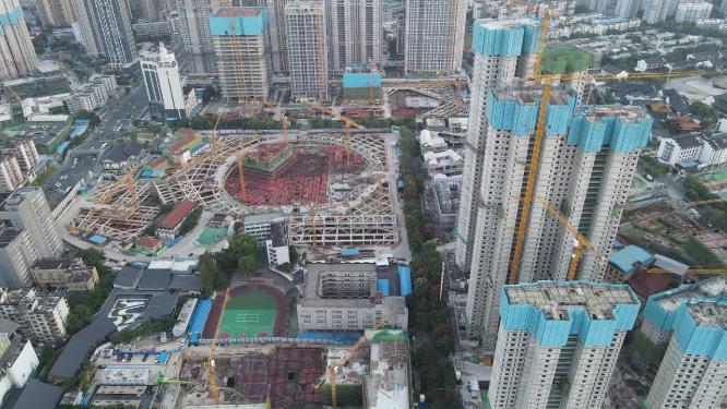 湖北武汉城市建设航拍