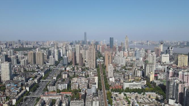 湖北武汉城市建设航拍