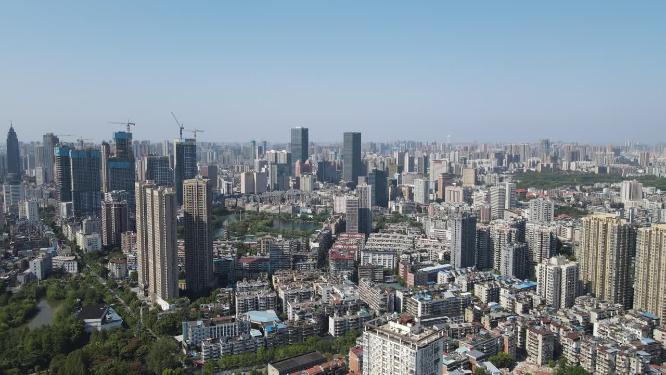 湖北武汉城市建设航拍