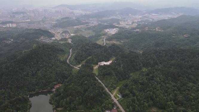 湖南怀化中坡山森林公园航拍