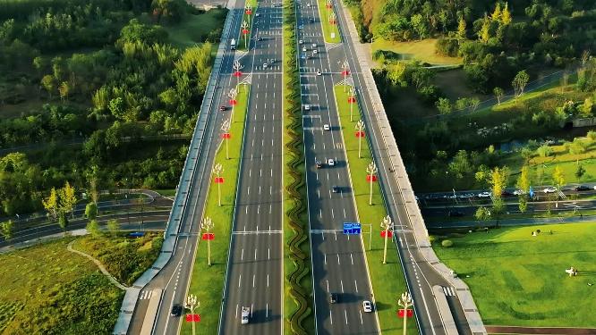 天府大道道路公路交通交通有序井然有序