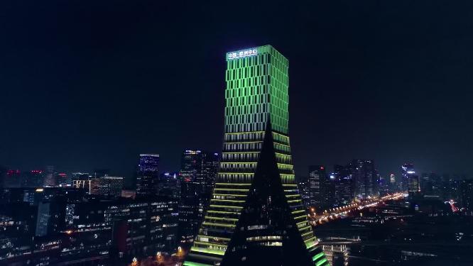 成都天府大道夜景欧洲中心夜景