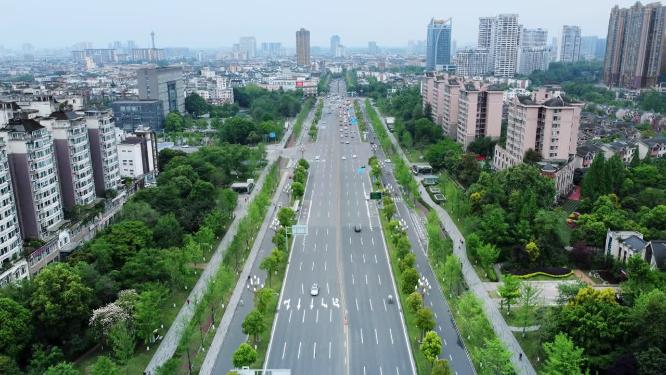 温江城市全景航拍