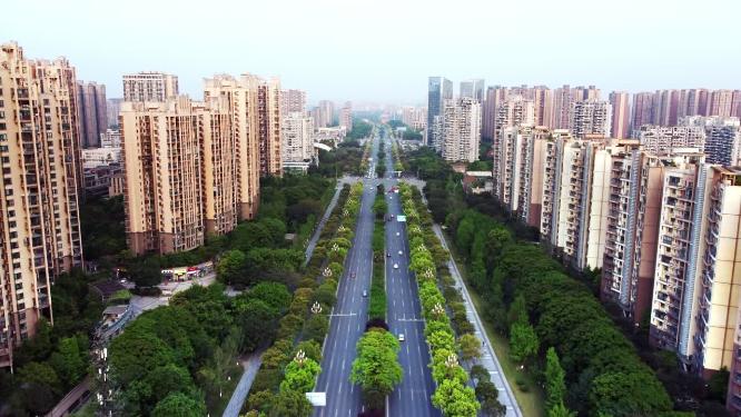 温江城市航拍温江光华大道航拍