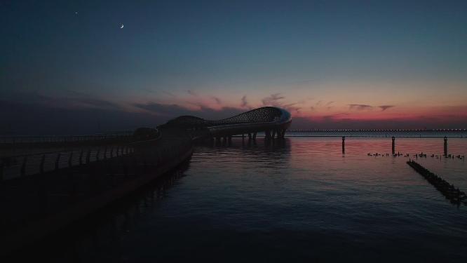 苏州太湖湾音乐喷泉，黄昏夜景4k延时摄影