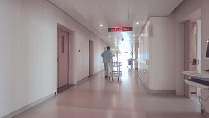 住院部医院走廊医生人流空镜头