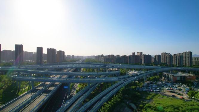 杭州钱塘快速路立交桥汽车车辆车流视频素材40